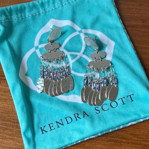 Kendra Scott Jewelry - Kendra Scott Silver sister Chandelier Drop Earrings with Light Lilac Accents